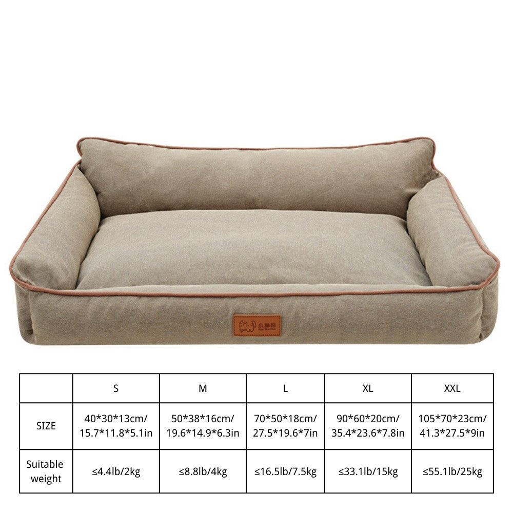 Cama de Cachorro de Inverno, Sofá Impermeável para Cães de Porte Médio, Cama de Espuma para Animais de Estimação com Capa Removível Lavável e Fundo Antiderrapante
