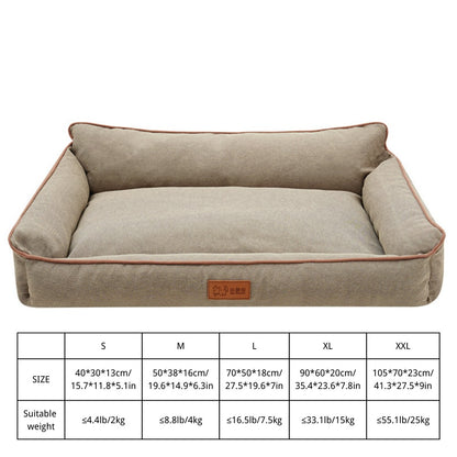 Cama de Cachorro de Inverno, Sofá Impermeável para Cães de Porte Médio, Cama de Espuma para Animais de Estimação com Capa Removível Lavável e Fundo Antiderrapante