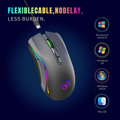 Mouse Gamer Sem Fio Recarregável 2.4G RGB Ergonômico Retroiluminado para PC Notebook