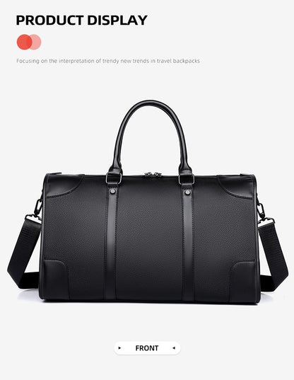 Men‘s Luxe Business Travel Bag Large Capacity with 15.6' Laptop Waterproof PU Material Lightweight for Trip Gym Bolsos de Viajes