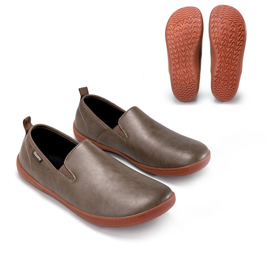 Oiaano  Wide Toe Men Minimalist Shoes  Comfortable Sneakers Leather Casual Shoes Black Slip On Leisure Loafers  Drive  Office