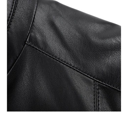Spring and Autumn New Men's Lapel Leather Jacket Male Business Casual Middle-aged Men's Handsome Short Leather Coat Jackets 2025