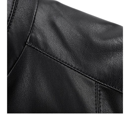 Spring and Autumn New Men's Lapel Leather Jacket Male Business Casual Middle-aged Men's Handsome Short Leather Coat Jackets 2025