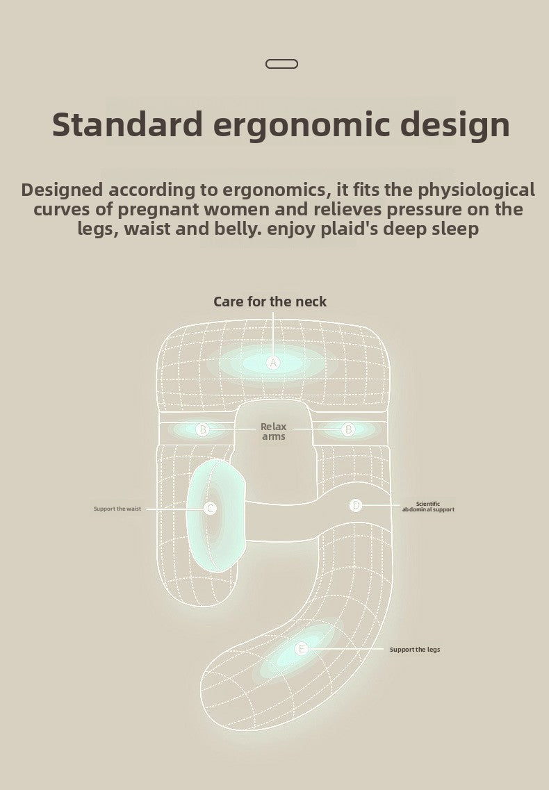 Pregnant women's pillows side sleeping pillows abdominal support U-shaped throw pillows for pregnant women to sleep are enlarged