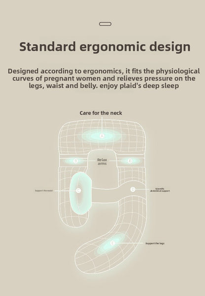 Pregnant women's pillows side sleeping pillows abdominal support U-shaped throw pillows for pregnant women to sleep are enlarged