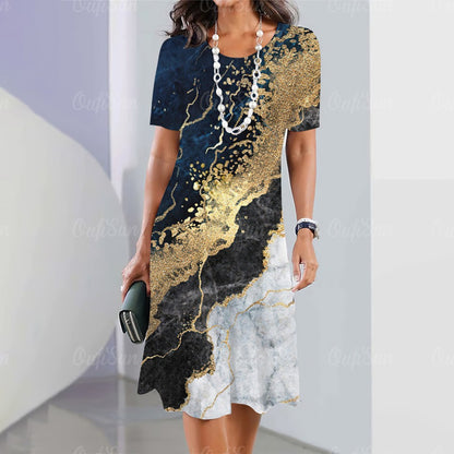 2024 New Women's Dresses Graphic Print Elegant & Beautiful Midi Dresses Plus Siz