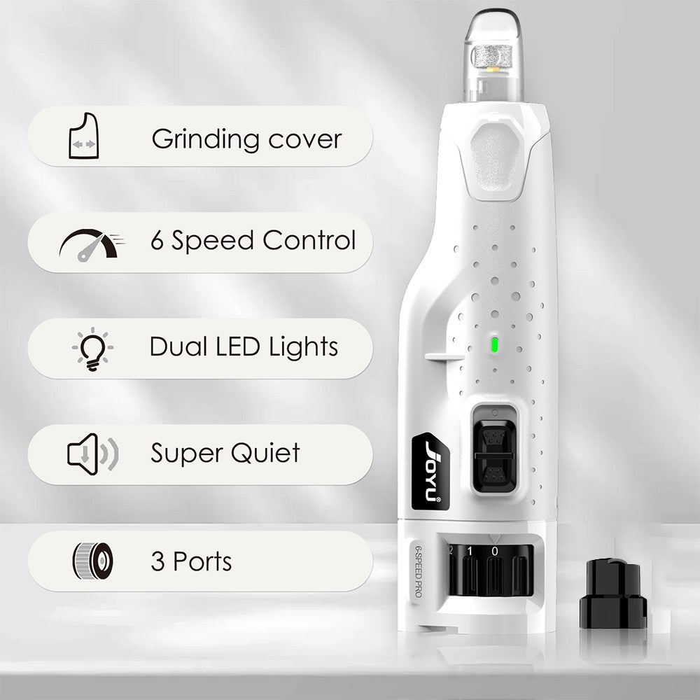 Dog Nail Grinder Dustproof with 2 LED Light - Super Quiet Powerful 6-Speed Nail Trimmer File for Small Medium Large Dogs dog acc