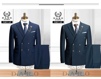 DAROuomo 2025  Men Suit Slim Fit Formal Business Work Wear Suits 2Pcs Set (Jacket+Pants)DR8211