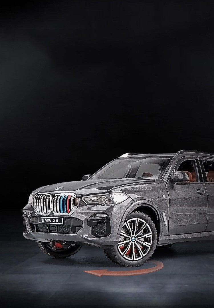 1:24 BMW X5 Modelos Carros em Miniatura SUV 6 Portas Abertas Veículos Pneus de Borracha com Luz de Som Carro Brinquedos Educacionais Infantis