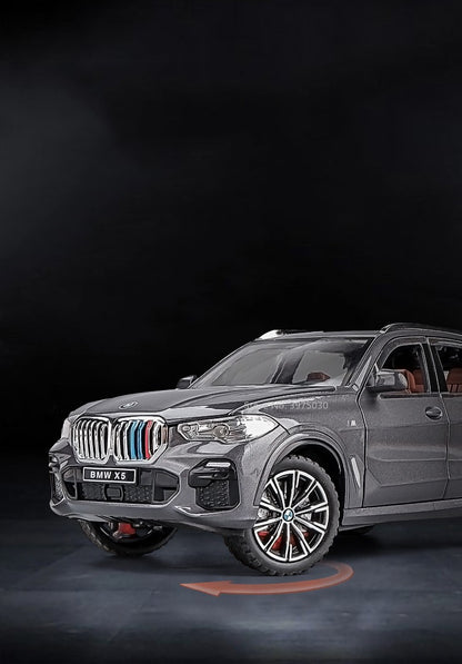 1:24 BMW X5 Modelos Carros em Miniatura SUV 6 Portas Abertas Veículos Pneus de Borracha com Luz de Som Carro Brinquedos Educacionais Infantis