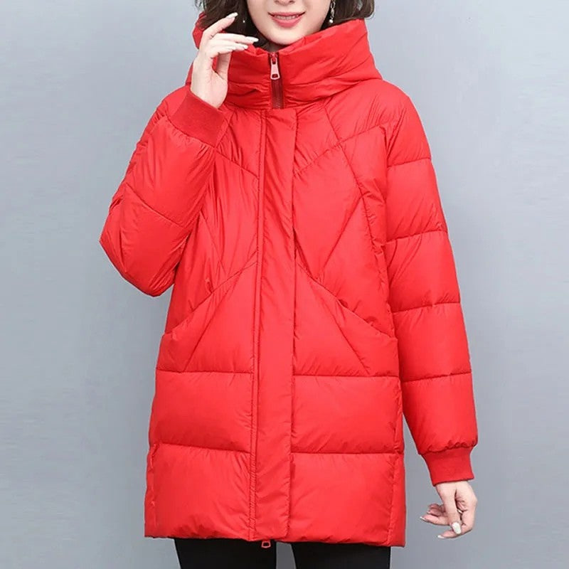 2023 Hooded Cotton Coat Women's Mid-Length Winter Jackets Elegant Mother's Parkas Padded Jacket Thick Down Padded Jacket Vintage