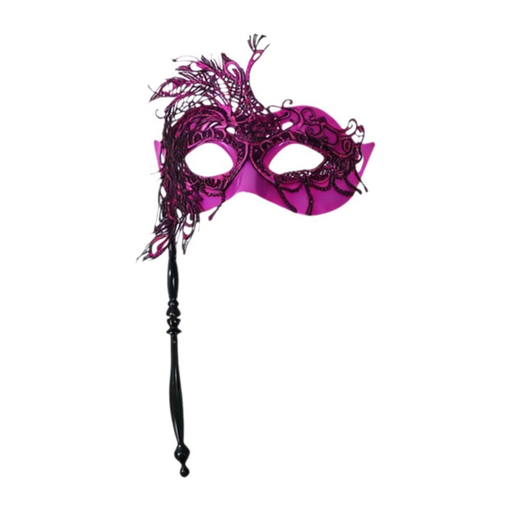 Half-face Handheld Masquerade Masks Masquerade Ball Props Carnival Party Lace Peacock Mask Costume Party Deecor with Stick