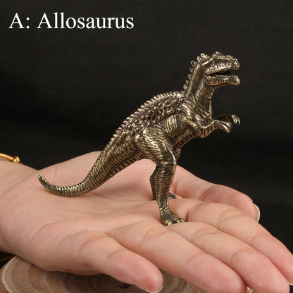 Dinossauro Alossauro Estegossauro Pterossauro Dimetrodon Diplodoco Estátua Decoração de Mesa de Escritório Jurássico Estatueta de Cobre 12 Estilos
