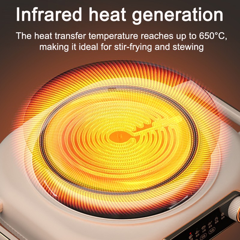 Electric Ceramic Infrared Heating Furnace Magnetic Waterproof Induction Cooker Hob Hot Pot Stir-Fry Stove Timer Heater Cooktop