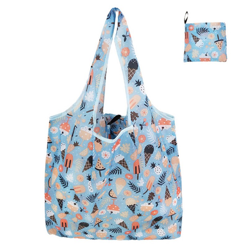 Foldable Floral Printed Casual Tote Female Handbags Single Shoulder Shopping Bags Daily Use Environment Protection Beach Bag