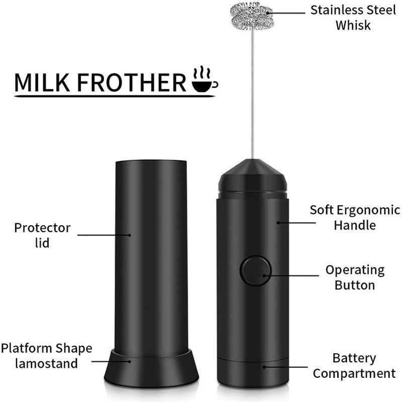 Espumador de Leite Elétrico Multifuncional Potente Batedor de Ovo de Mola Dupla Misturador de Leite Doméstico Ferramenta de Cozinha para Café Latte Cappuccino