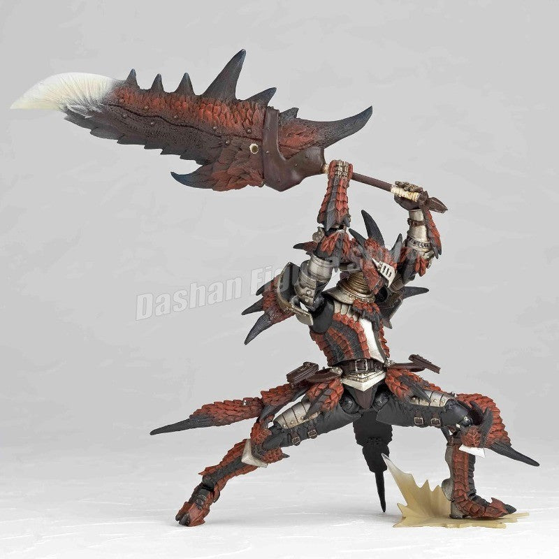 Kaiyodo Monster Hunter Rathalos Boneco de Ação Revoltech Yamaguchi Espadachim Modelo Reus Dragão de Fogo Macho Zinogre Brinquedo em Miniatura