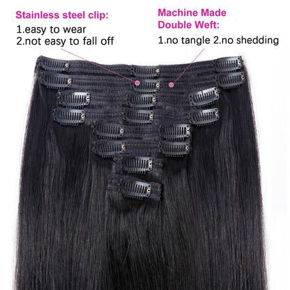 Extensões de Cabelo Tic Tac Cabelo Humano Real cor #4 Castanho Chocolate Extensões de Cabelo Tic Tac 8 peças Cor Preto Natural 26 Polegadas