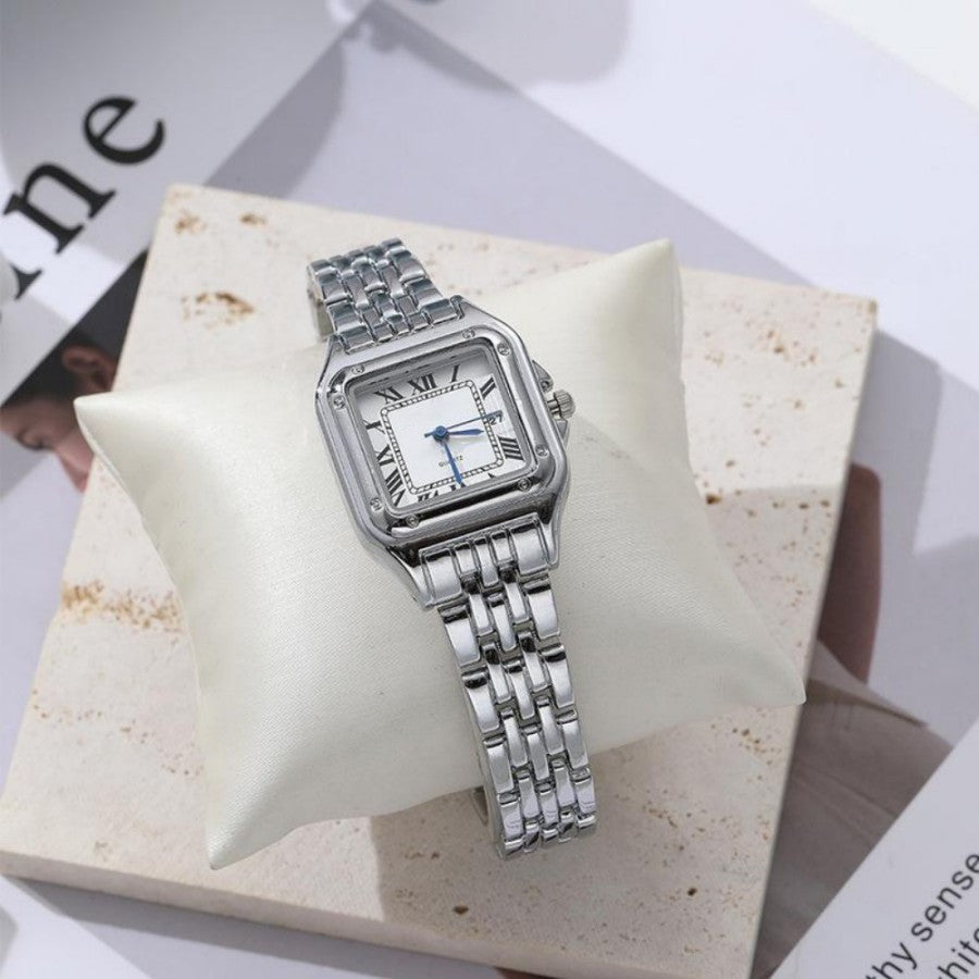 Light-luxury Ladies Watches Business Women Watch High-end Fashionable Roman scale Steel Strip Quartz Wristwatch for Couple man