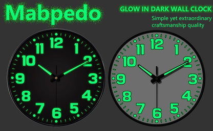 1 PC Luminous Wall Clock Light In Dark Night Digital Quartz Movement Bedrooms Living Room Study Loudspeaker Mute Clock