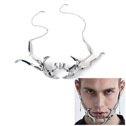 Halloween Punk Alien Decent Nose Mechanical Mask Cosplay Chin Gothic Masks Metal Wear Masquerade Party Accessories Cool Stuff