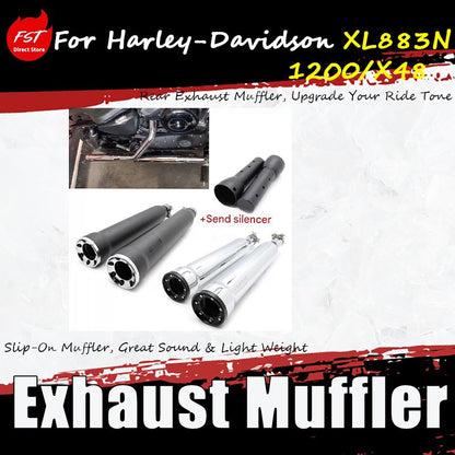 For Harley-Davidson XL883N/1200/X48 2014-2022 model, modification accessories - Snake exhaust pipe with deep-toned tail section