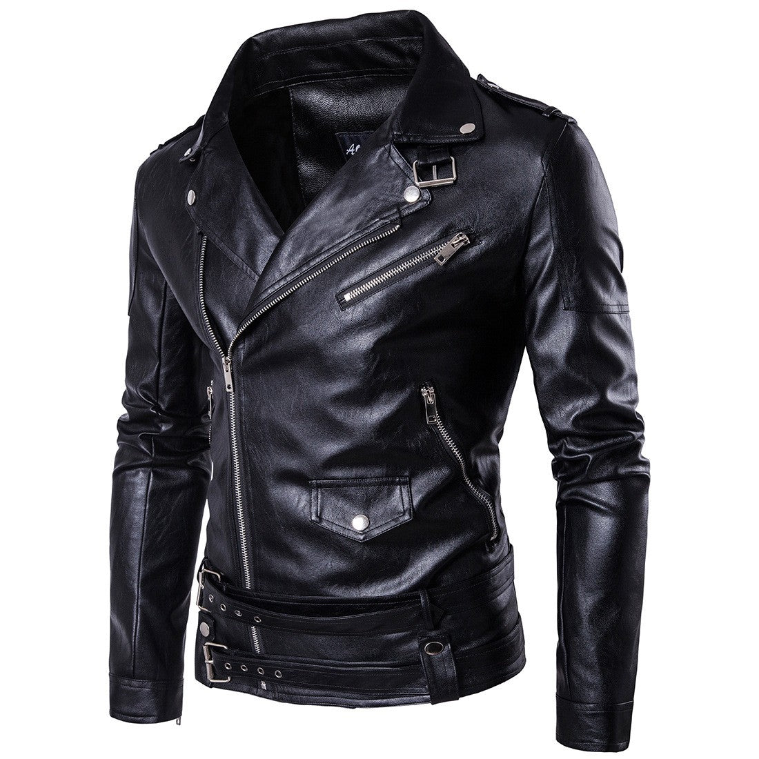 Men Faux Leather Coat Zipper Overcoat Motor Jacket Mens Bomber Jackets Fashion Motorcycle Bikers Punk  Man Brand Top Colthing