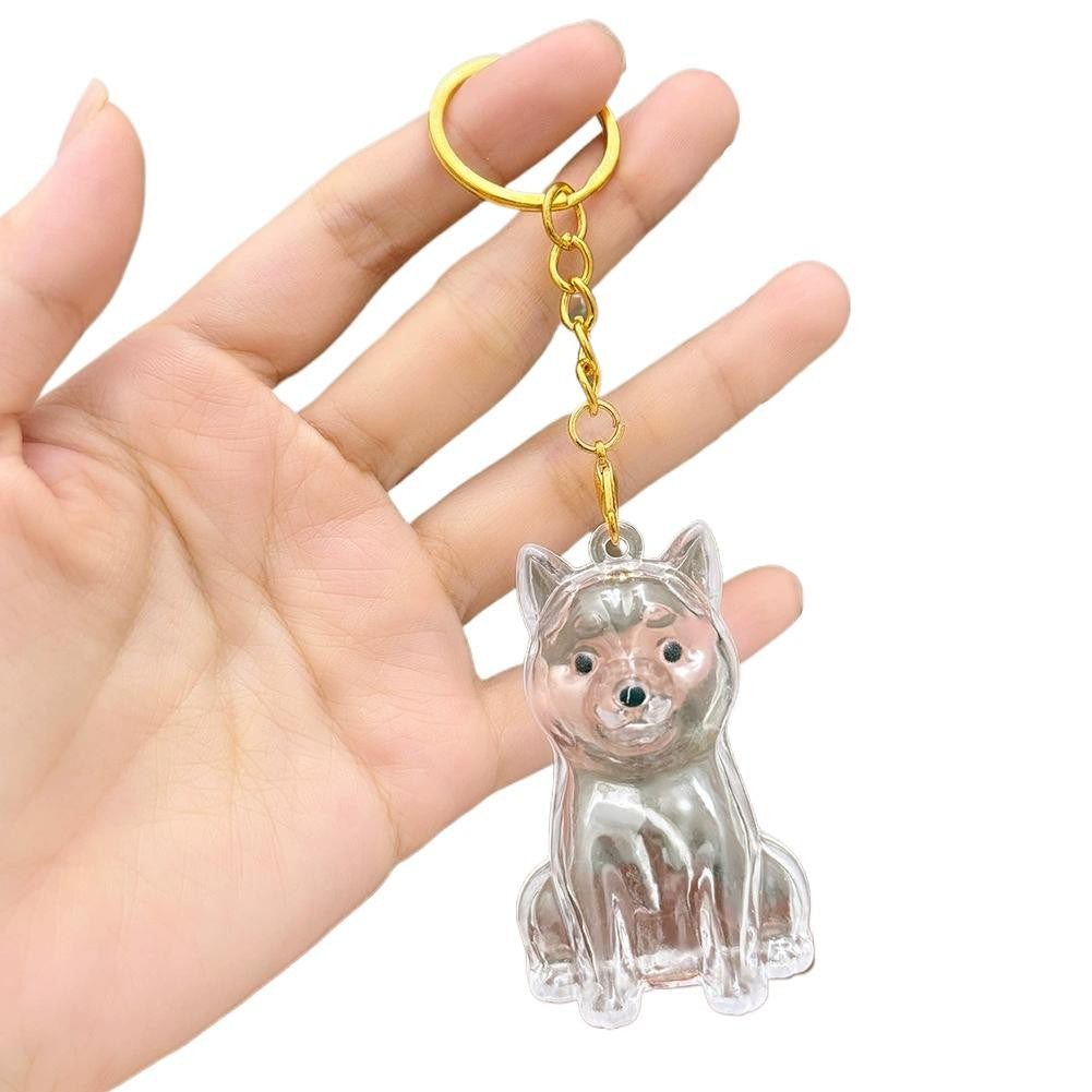 Dog Hair Collection Pendant Hair Storage Box Charm Pet Cute Keychains Clear Plastic Pet Hair Capsule Souvenirs DIY Gifts