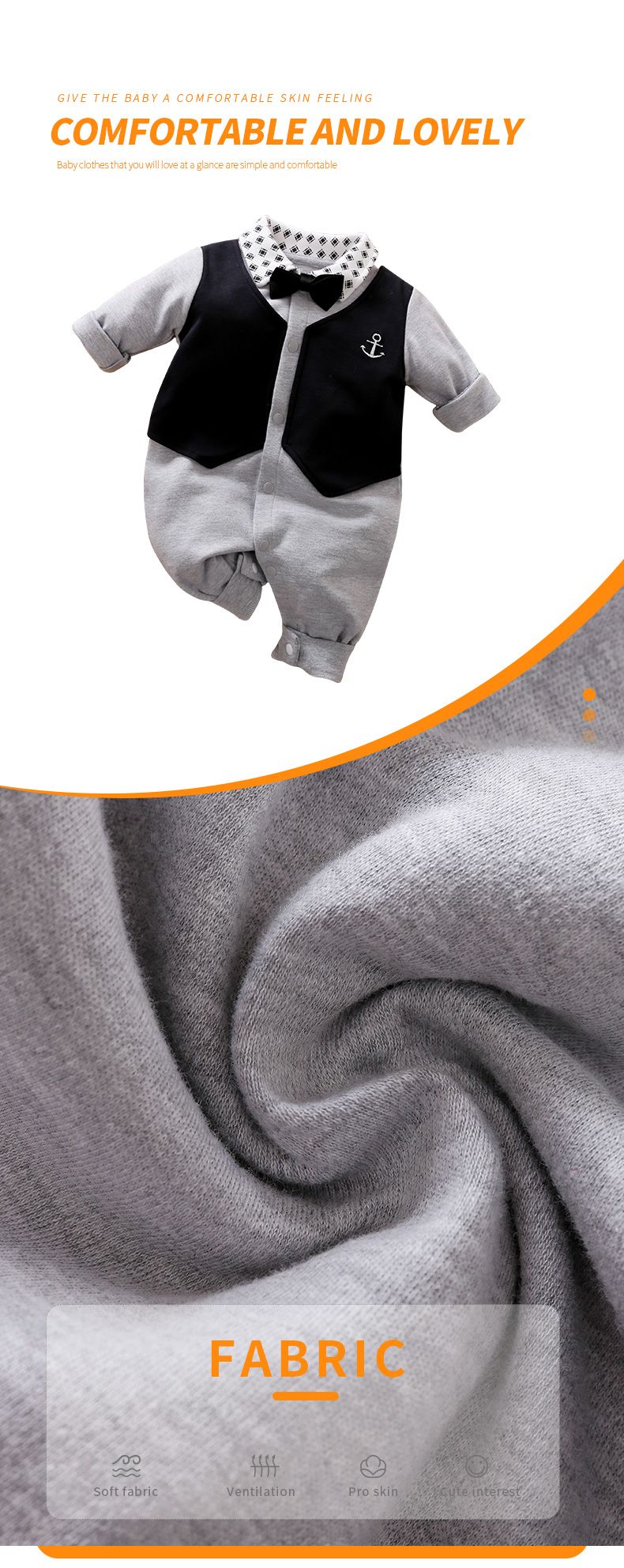 Roupa de Bebê Menino Ternos de Cavalheiro Roupinhas Manga Longa Macacão Fantasia Para Bebê Romper 100% Algodão Primavera e Outono