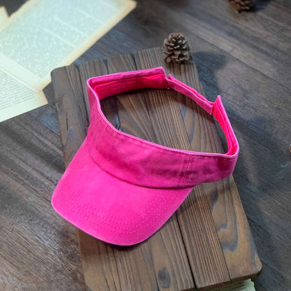 Chapéus de Sol de Verão Algodão Lavado Viseira Topo Aberto Feminino Masculino Esporte Viagem Chapéu de Praia Cor Sólida Protetor Solar Anti Uv Viseira Bonés de Golfe