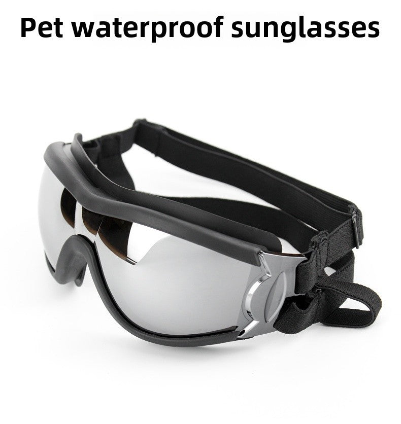 Óculos transparentes para cães de estimação à prova d'água, à prova de vento, protetor solar, resistente a raios UV para cães grandes