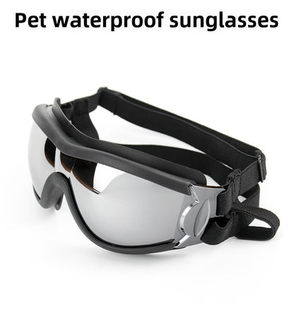 Óculos transparentes para cães de estimação à prova d'água, à prova de vento, protetor solar, resistente a raios UV para cães grandes