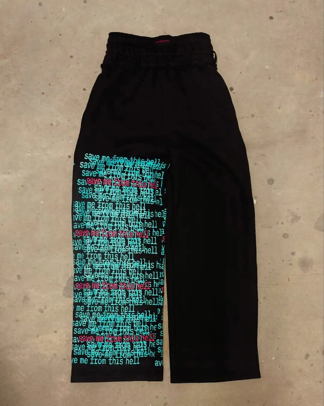 Calça Americana Masculina de Cintura Dupla, Calça da Moda de Rua, Calça Masculina com Letras Bordadas Retrô Estilo Harajuku, Unissex