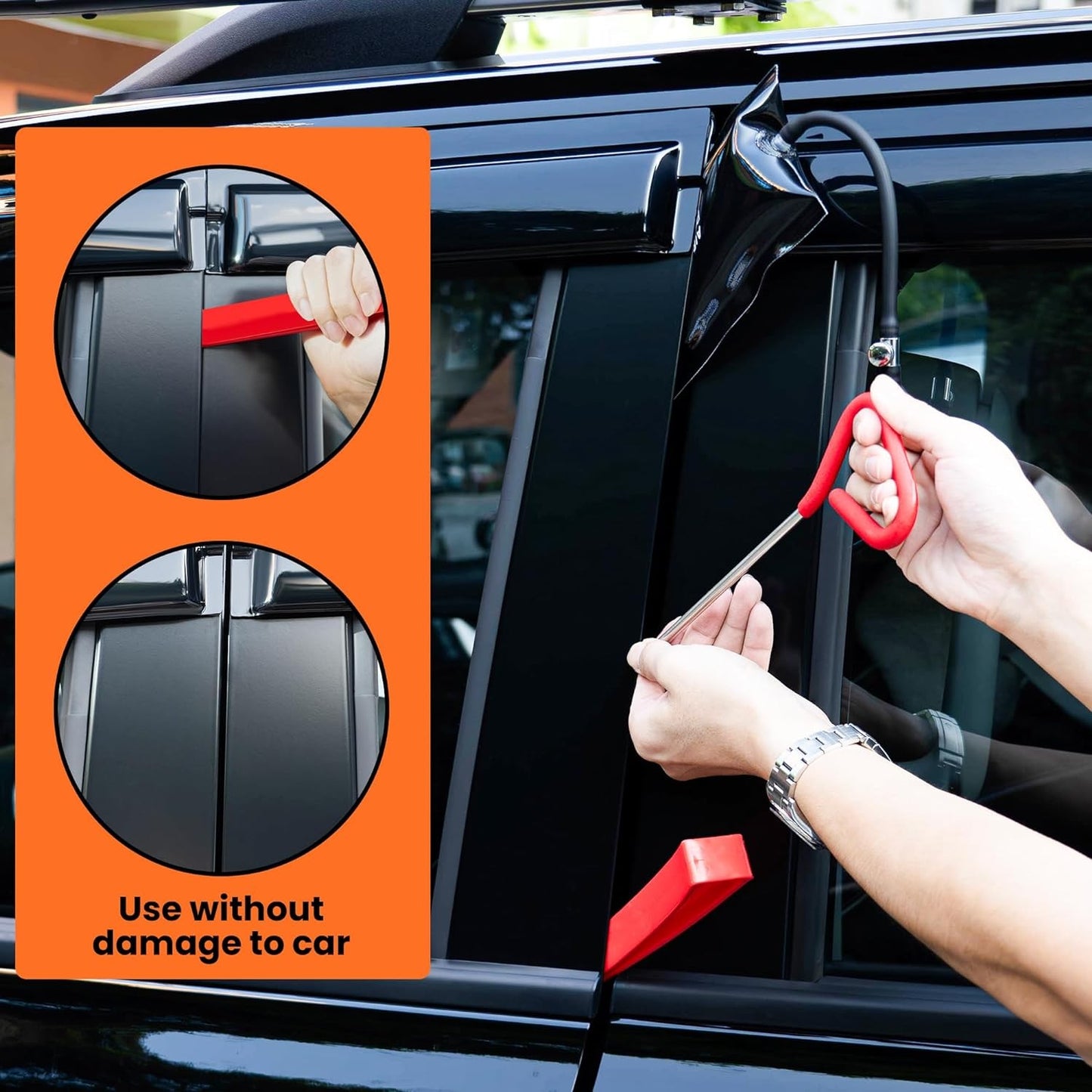 Conjunto de Ferramentas para Carro de 21/18 Peças Bomba de Ar Inflável Ferramentas de Abertura e Fixação de Janela e Porta Automotiva Kits de Longo Alcance com Bolsa de Transporte