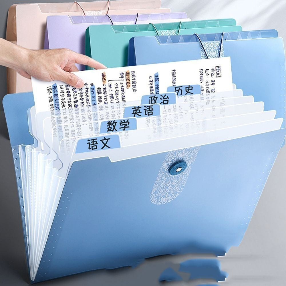 8 Grids Organ File Folder Document Organizer Large Capacity Paper Documents Folder Office School Supplies A4 Expanding File Bag