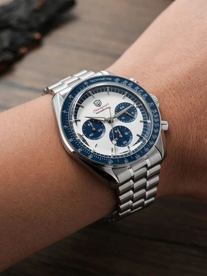 Watchdives WD1863 Mechanical Quartz Watches Black Spaces VK63 Chronograph Sports Watches Man Bubble Sapphire Waterproof Watch