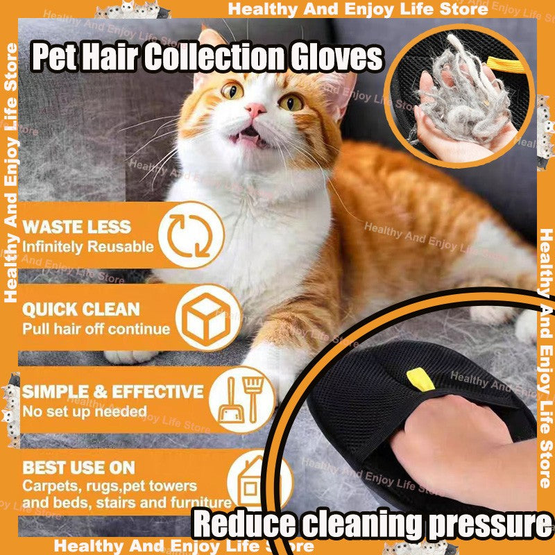 Luvas para Limpeza e Coleta de Pelos de Animais de Estimação Luvas de Beleza Multifuncionais de Dupla Face para Animais de Estimação Reduzem a Pressão de Ter um Animal de Estimação