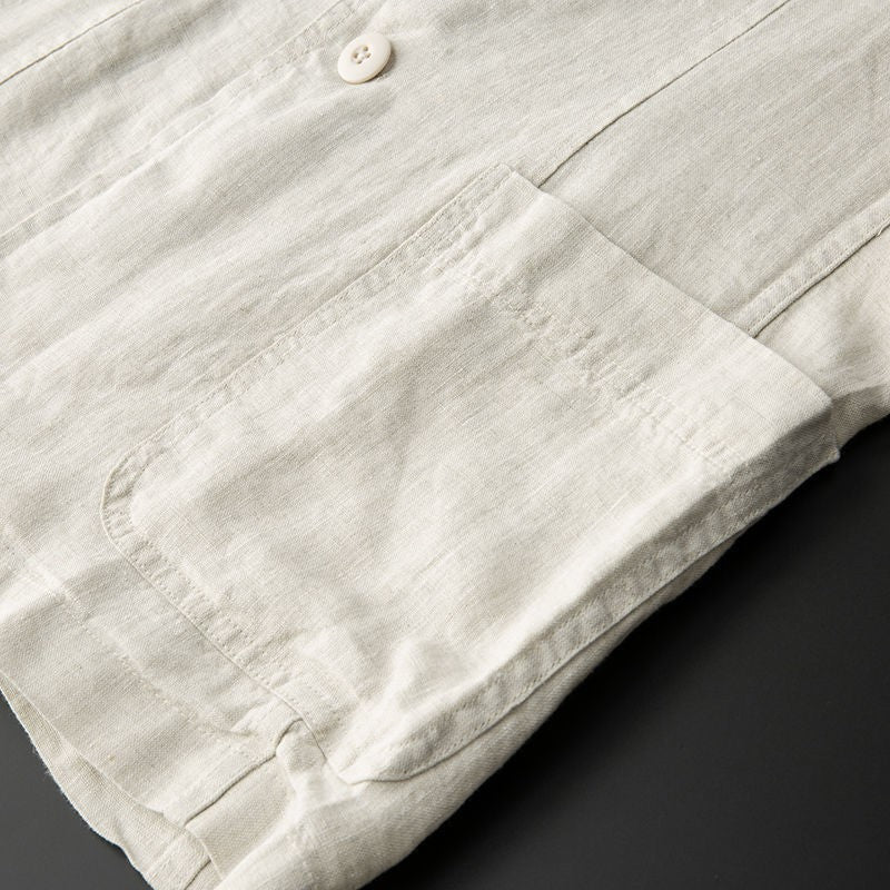 White Cotton Linen Suit Coat Men's Spring Summer Pure Color Slim Casual Business Thin Mens Blazer Jacket Comfortable Breathable