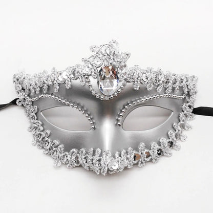 Halloween Mask Masquerade Princess Half Face Lace Plus Flower Children Adult Eye Mask Female Party Performance Props