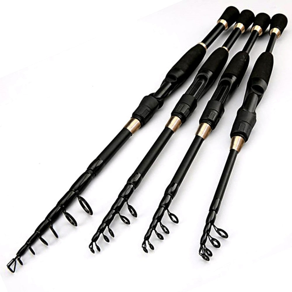 Varas de Pesca Telescópicas de 1.6-2.4m Ultraleves de Carbono para Spinning e Casting Acessórios de Pesca Peso da Isca 10-30g