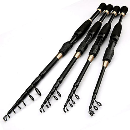 Varas de Pesca Telescópicas de 1.6-2.4m Ultraleves de Carbono para Spinning e Casting Acessórios de Pesca Peso da Isca 10-30g