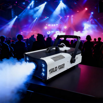 Hot-selling MINGLANG 1500W Multicolor Smoke Machine 6 LEDs Remote/Manual Control 110V-220V 1-Year Warranty 10-15m