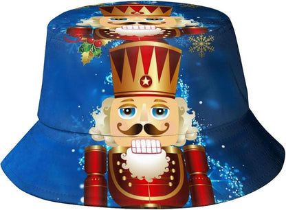 Funny Christmas Bucket Hat New Year Fisherman Hat for Women Men Packable Outdoor Travel Beach Sun Cap