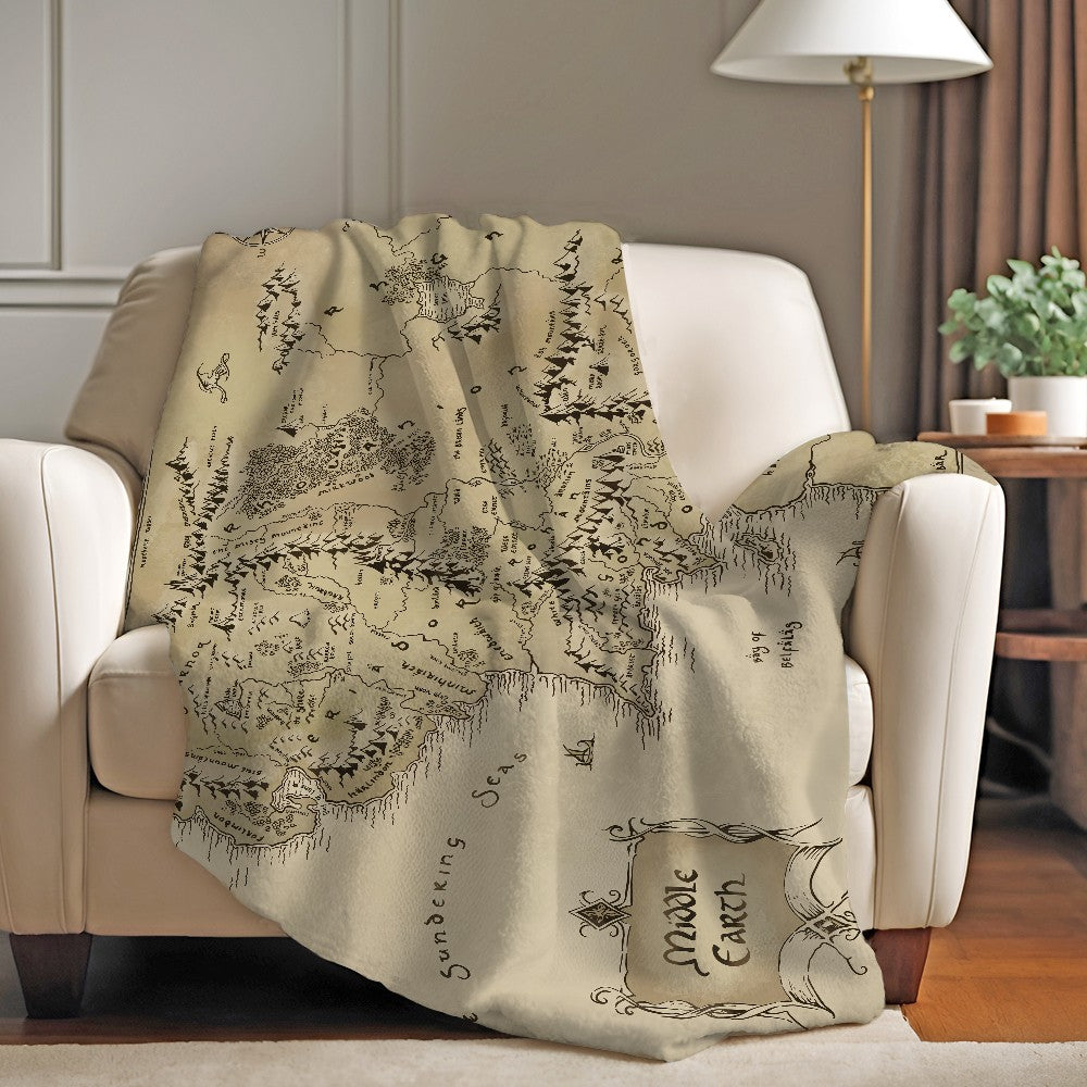 Middle Earth Map -Lords Of The R-Rings Blanket Soft and Skin Friendly For Couch Bed Napping Bedspread All Seasons Comforter