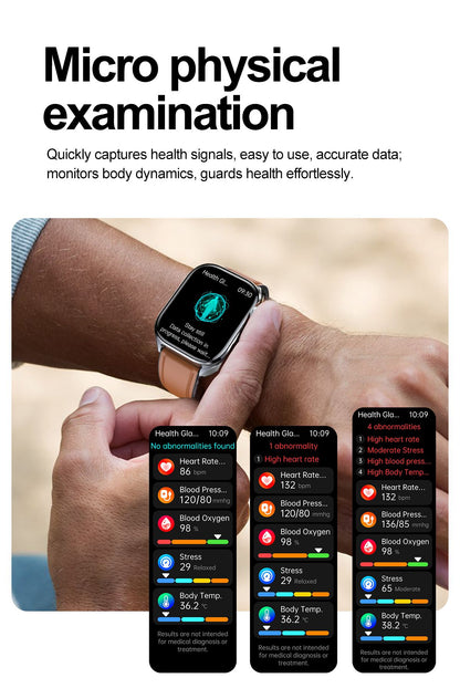 2025 Novo Smartwatch Masculino AI Diagosis ECG Saúde Pressão Arterial Lipídio Ácido Úrico AI-GPT Respostas Inteligentes Saúde Smartwatch Para Homens