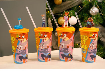 Copo de Água Original em Formato Disney Zootopia 2 Nick Judy Copos Estilizados de Desenho Animado com Alça Transversal Presentes Kawaii de Aniversário para Meninas e Meninos