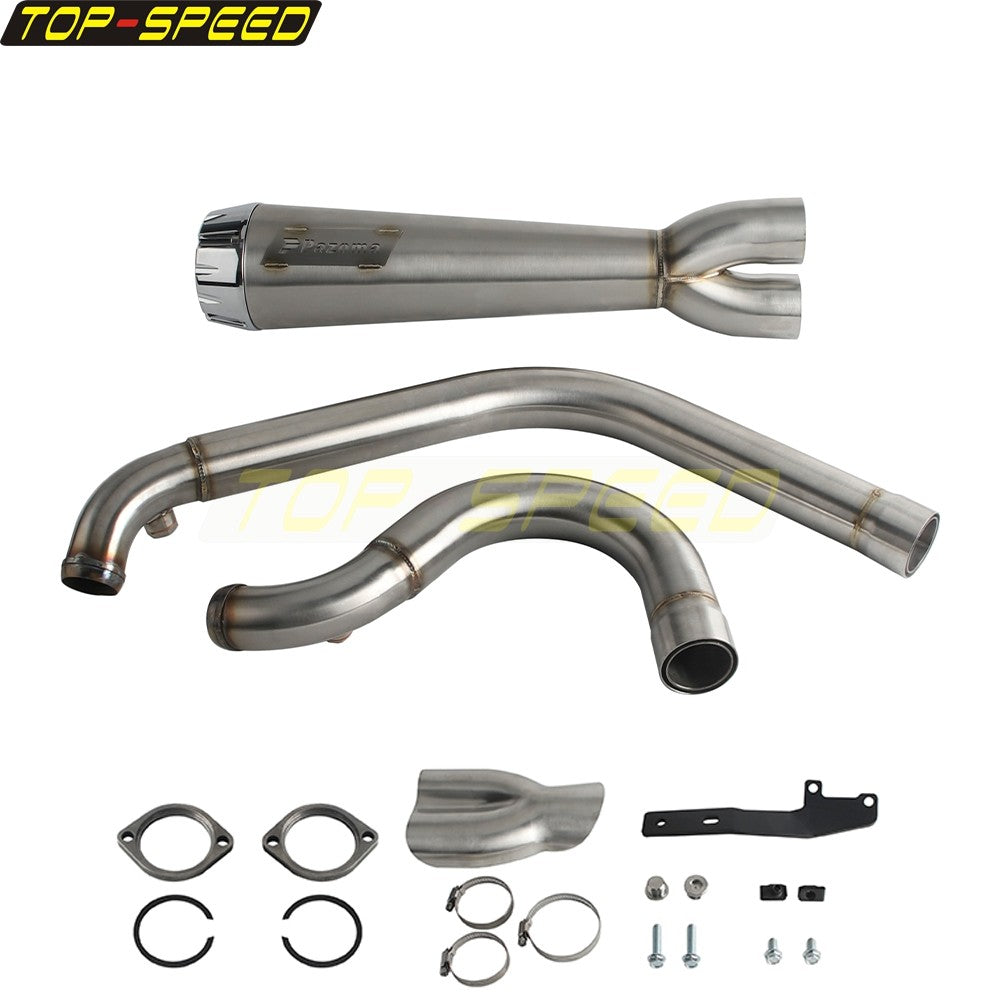 For Harley Dyna Wide Glide EFI FXDWGI FXDWG Motorcycle 2-in-1 Full Complete Exhaust System Stainless Steel Exhaust Muffler Pipe