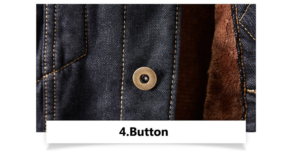 Winter Men's Denim Jackets Fashion Men Retro Streetwear Punk Motorcycle Cowboy Coats Man Lapel Fleece Warm Jean Jacket Clothing