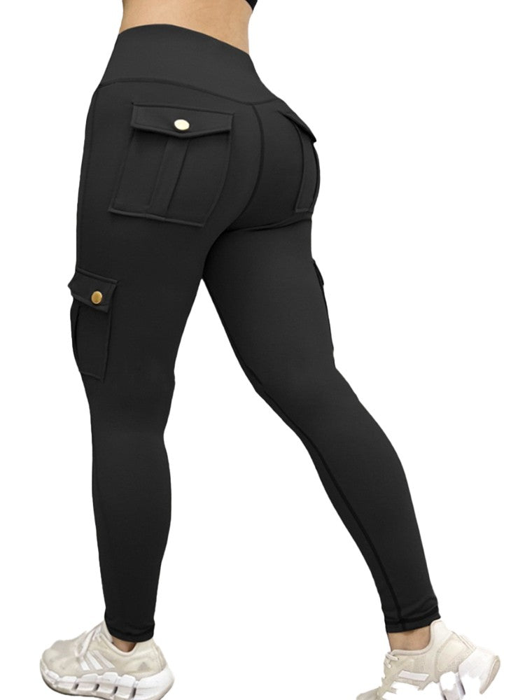 Plus Size Women's Butt Lift Leggings with Flap Pockets Women's Workout Leggings All Season All Season Casual Best Choice
