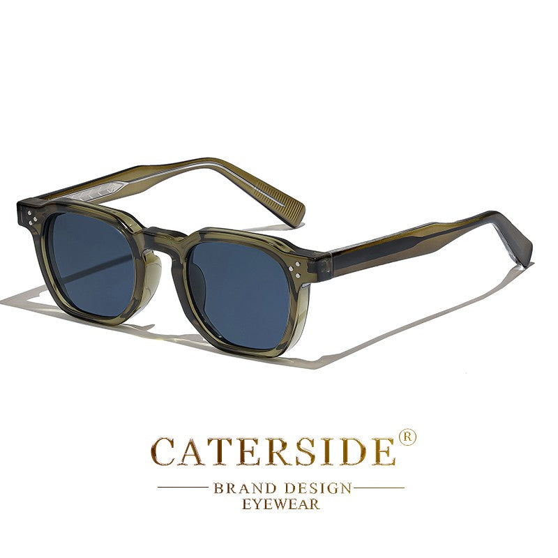 Óculos de Sol Retrô Punk CATERSIDE Masculino Armação Pequena Quadrada Design Personalizado Óculos de Sol Feminino Viagem Festa Negócios Festival Presente